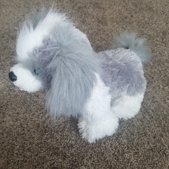 Build a Bear Plush Dog Gray White - Picture 1 of 6